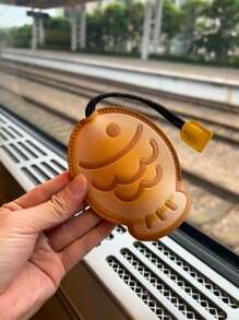 1pc Creative Cute Fish Shaped Key Holder, PU Leather Pull String Key Protector Case Keychain Bag Accessory Car Accessories Bag Charm