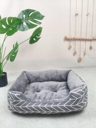 1pc Cute, Plush Rectangular Pet Bed Pad, Thermal Lined & Thick For Small/Medium Dogs, Cats, Rabbits And Other Pets, Provides Comfortable Indoor Pet Bed/Sofa, Great Mother's Day Gift