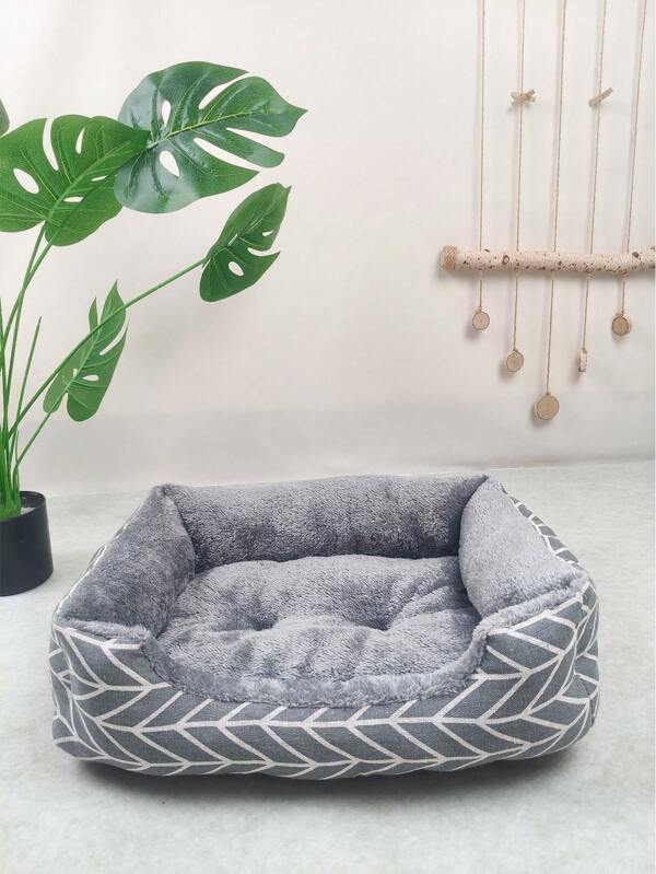 1 pieza Cama acolchada para mascotas rectangular linda y mullida para todas las estaciones, antideslizante, con forro térmico y acolchado, adecuado para perros pequeños/medianos, gatos, conejos y otras mascotas, cama/sofá interior cómodo para mascotas, gran regalo para el Día de la Madre