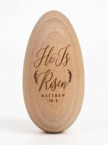 Easter Egg Decor, Wooden Decorations For Home, Tier Tray, Centerpiece Table Top, Easter Gifts Religious For Adult, Church, Christian Basket Stuffers, Egg Fillers (He Is Risen)