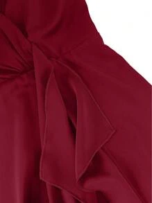 Vestido elegante de unicolor con escote en V, tirantes finos, sin mangas y con abertura alta, diseño plisado en silueta favorecedora tipo A, vestido de dama de honor o novia de largo maxiabier