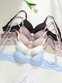 5PCS/Set Women's Seamless Lace Push Up Lingerie Bras