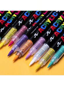 Bộ 24-240 bút màu nước đầu mềm nhiều màu, bút vẽ và graffiti, bút mực lỏng acrylic, 72 màu đầu cọ có thể nạp lại, thích hợp để vẽ trên đá, thủy tinh, gốm sứ, trứng Phục Sinh, kim loại, gỗ. Tuyệt vời làm quà tặng tốt nghiệp, quà tặng tiệc độc thân, quà tặng phù dâu, quà tặng Ngày của Cha, trang trí Halloween. - Nhiều màu - Xem 4