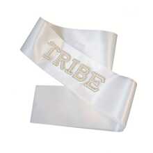 1 PC White Bride Sash With Faux Pearls And Rhinestones, Bachelorette Party Sash, Bridal Shower Gift Wedding Party Decorations - White - View 13