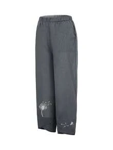 Plus Women's Print Elastic Waist Cropped Harem Pants With Pocket