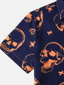 Camisa de manga corta estampada para hombre, camisa de manga corta casual de vacaciones para hombres