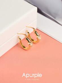 Pendientes de aro con forma de corazón vintage con rhinestones, pendientes de botón con herradura de circonita cúbica, diseño de lujo ligero