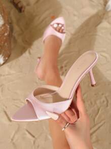 On feet& in love Women's Fashion Satin Strap Open Toe Slip-On High Heel Sandals