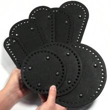 1pc PU Leather Bag Bottom For Crochet, Long Knitting Crochet Bags Bottom Shaper Pad Multi-Colored Hand-Woven Bag Cushion Base With Holes For DIY Handbag Shoulder Bags Purse Making