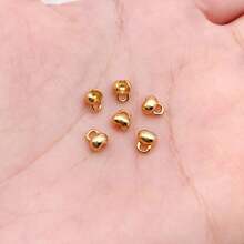 10/15/30 件珠头 18K 镀金黄铜结盖翻盖端盖压接珠球链连接扣适用于珠宝制作 DIY 配件工艺品配件 - 彩色 - 查看 4