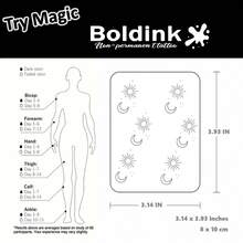 Boldink Non-Permanent Tattoo Technique - Temporary Tattoo Stickers Inspired By Sun And Moon Designs, Vivid And Realistic, Water-Resistant For 1-2 Weeks, Natural Matte Finish, Easy To Apply On Fingers, Wrists And Small Body Areas - Black - View 4