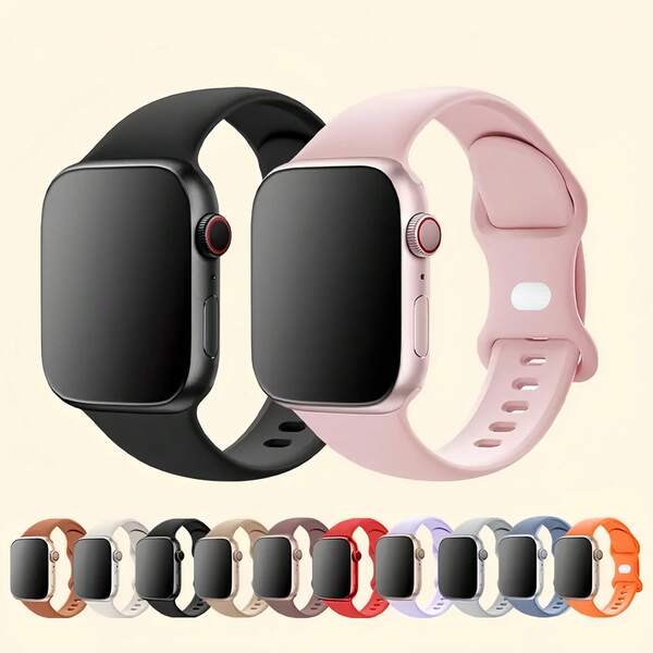 6 piezas Correas para Apple Watch, correas deportivas suaves y resistentes al agua de silicona, compatibles con Apple Watch Series Ultra/10/9/8/7/6/SE/5/4/3, se ajusta a 38/40/41/42/44/45/49/46mm/42mm (Serie 10), elegantes y cómodas, prácticos repuestos para hombres y mujeres.