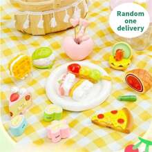 Miniso Everything Face-Holding Picnic Theme Blind Box Figurine Set, Exquisite Miniature Food Models, Cute And Fun (1 PC, Random Delivery)