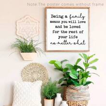 1pc Farmhouse Home Decoration, Family Room Decoration, Warm Home Decoration, Family Famous Words Wooden Board, Shelf Decoration, Wooden Board Box Logo, Being A Family Means You Will Love And Be Loved Logo, Aesthetic Home Wall Art, Gift , Creative Home Wall Decoration, Bedroom, Living Room, Kitchen, Bathroom, Cafe, Dormitory Wall Art Canvas Poster Gifts Birthday Graduation