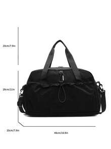 NingJia Expandable High Capacity Travel Duffle Bag, Fashionable Multi-Function Sports Gym Bag With Shoe Compartment And Wet/Dry Separation - Black - View 6