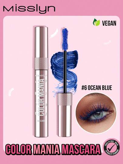 Misslyn Color Mania睫毛膏 - 防晕染、浓密、卷翘、持久、不结块、高显色、不结块，完美适用于Y2K妆容、派对、海滩、旅行、假期、露营、户外活动、送礼佳品、时尚玫瑰女孩必备、新年妆容、角色扮演、旅行、节日、缤纷校园、学校、中国新年、情人节礼物、纯素、零残忍、万圣节、南瓜、不给糖就捣蛋、10月31日、鬼魂主题
