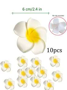 10 pièces Fleurs de lotus artificielles pour décoration, couronne DIY, centre de table, décoration de bougeoir, décoration de fête à thème. Convient pour les fêtes hawaïennes, les mariages, les fêtes de plage, les enterrements de vie de jeune fille