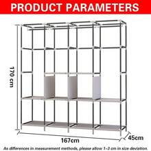 Closet armable ropero rack guardaropa para recámara organización 170x170 resistente moderno espacio ropa armario portátil dormitorio práctico fácil montaje muebles multifunción organizador - Azul Marino - Ver 8