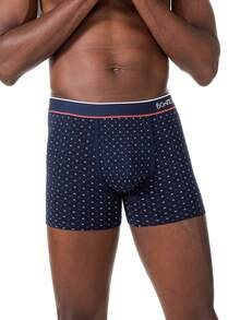 4pcs/Pack Print Men's Boxer Shorts Letter Elastic Band Boxer Briefs (Random Asymmetrical Print) - Multicolor - View 4