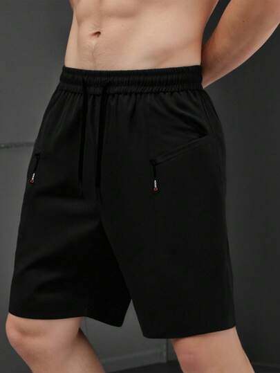 Pantaloni scurți negri de drumeție cu uscare rapidă pentru bărbați, pantaloni scurți de jogging pentru gimnastică pentru bărbați, pantaloni scurți pentru exerciții pentru călătorii de vară, pantaloni scurți pentru plajă