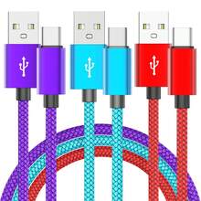 2 Packs USB C 60W Fast Charger Cable, 3.3/6.6/10ft Long USB Type C Cables 1Pack Purple Red Blue USB A To USB C Nylon Braided Android Charger Cord Compatible With Samsung Galaxy S23 Ultra/S23/S23+/S22/S22 Ultra/S22+/S21 Ultra/S20 Ultra/Note 20/Note 10/ Fold 3 Nan Fast Charging