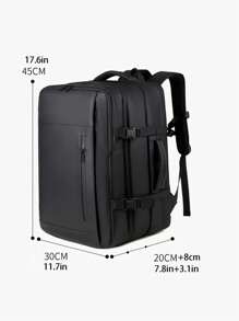 Mochila de Viagem Expansível com Vários Bolsos - Com Fechadura, Separação Úmida e Seca, Compressão a Vácuo, Acolchoado, Respirável, Zíperes Comerciais e Função Casual