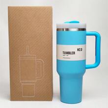 Compatible With Stanley Cup 40 Oz, 1 Piece, 40 Oz Stan Cup, 40oz With Handle, 40 Ounce Stainless Steel Insulated Water Bottle With Handle, 1200ml Wide Mouth Water Tumbler Iced Coffee Mug, Double-Walled Vacuum Insulation, Keeps Drinks Hot/Cold For Hours, Perfect For Outdoor, Gym, Travel,Hiking, Camping, Sports,Work, School, And Outdoor Adventures