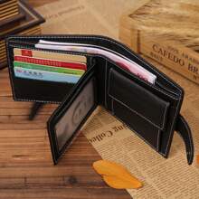 100% Genuine Leather Men Wallets Premium Product Real Cowhide Wallets For Man Short Black Wallet Valentine's Day