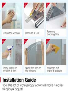 1 rouleau de film de fenêtre opacifiant à sens unique, autocollant de verre isolant thermique, anti-UV, protection de la vie privée pour le patio, autocollants de décoration intérieure