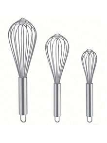 1/3pcs, Whisk With Solid Wood Handle, Kitchen Mini Stainless Steel Egg Beater, Milk Whipper Wire Whisk For Blending, Whisking, Beating, Or Stirring - Multicolor - View 10