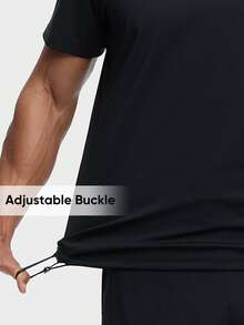 HOTSUIT Men's Sauna Suit, Men's Sports T-Shirt With Adjustable Buckle, Suitable For Gym Workout And Christmas Wear - Black - View 5