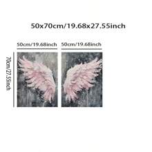 2 piezas Alas de ángel rosa, pósteres modernos, artes de pared abstractos, pintura con alas de plumas texturizadas, decoración para habitación de niñas, adecuado para decoración de pared de hogar sin marco 50x70cm/19.68x27.55 pulgadas