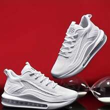 Men's Supportive Sneakers - Air Cushion Technology For Comfort - White - View 4
