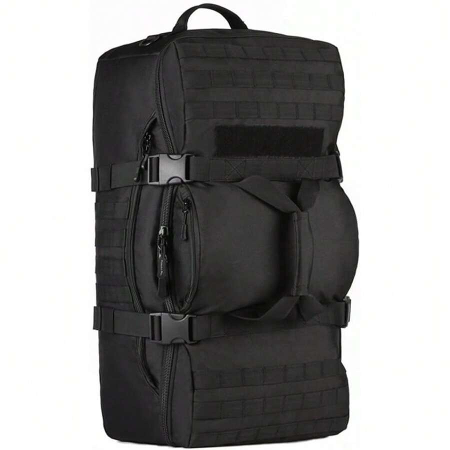 60L Tactical Backpack Military Army Combat Rucksack Trekking Rucksack MOLLE Hiking Backpack - Black - View 1