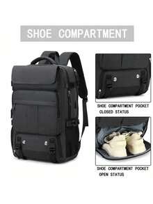 Mochila de viaje con puerto USB, Ligera y espaciosa maleta de mano multifunción, Adecuada para hombres y mujeres, Viaje, Deportes, Exterior - Multicolor - Ver 4