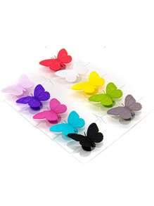 3D Magnetic Reusable Drink Markers, Silicone Butterfly Wine Glass Charms, Large Butterfly Identifiers, Ring Butterfly Markers, Reusable Cocktail Party Beverage Identifiers, Suitable For Wedding, Birthday Party, Bar Gathering, Drink Accessories, Fun Party Decor, Wedding Supplies, Entertaining Tabletop Decoration, Durable Party Favors
