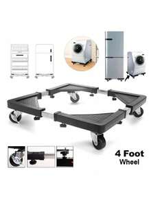 Washing Machine Stand, Refrigerator Stand, Load Bearing Stand, Adjustable Mobile Stand Base, Telescopic Furniture Trolley Casters, Adjustable Size Washing Machine Base, Removable Base, Washing Machine Stand With Wheels, Roller Stand With Trolley, Adjustable Base For Washing Machine Stand With Trolley, Universal Adjustable Mobile Base, Portable Refrigerator Dryer Stand, Household Items, Easy To Clean, Suitable For Refrigerator Cabinets, Dryers, Washing Machines And Other Household Appliances (Black) - 黑色2 - 查看 11