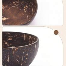 4pcs Set Polished Coconut Shell Bowl - Natural Wood Salad And Smoothie Bowls, Ideal For Vegetarian Gifts, Christmas, Valentine's Day, Thanksgiving, New Year, Graduation Decor