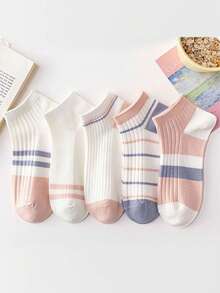 5/10pairs Socks For Women's Short Socks For Summer Ins All-Match Boat Socks Sweat-Absorbent Low Vamp Short Socks - Multicolor - View 7