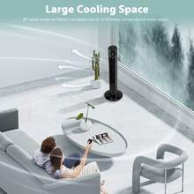 Havato Tower Fan Portable Electric Oscillating Fan Quiet Cooling Remote Control Standing Bladeless Floor Fans 3 Speeds Wind Modes Timer Bedroom Office (36 Inch, Black) - 查看 3