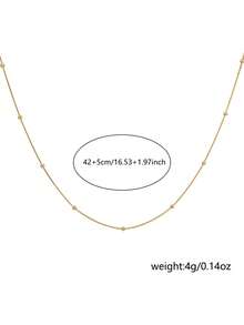 Nooxian 1pc Stainless Steel Ball Bead Snake Chain Necklace (Random Quantity Of Beads) - Yellow Gold - View 6