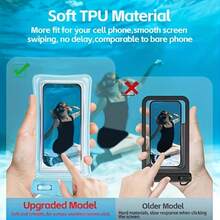 1pc Waterproof Phone Bag, 3D Design, Thick Protective Case, Clear Plastic Dry Bag, Suitable For Smartphones Under 6.8 Inches, With Neck Strap, Great For Beach, Cruise And Travel - Multicolor - View 4