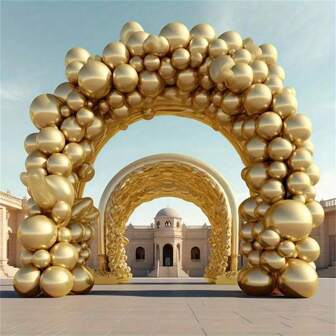 84 个金色乳胶气球 - 多功能装饰，适用于婚礼、生日、新娘派对、毕业典礼、节日 | 包括配件套件通用气球套件，适用于派对和庆祝活动