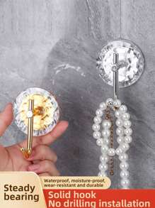 Acrylonitrile Acrylic Wall Mounted Key Holder Hook, Coat Hanger, Towel, Bathrobe Hook, No Drilling, Bathroom Accessories