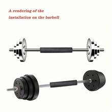 2 piezas Almohadilla para barra de entrenamiento y sentadillas - Soporte acolchado para el cuello y los hombros para barras de pesas estándar - Negro - Ver 6
