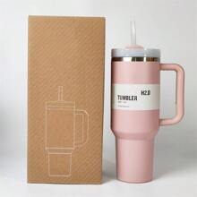 Compatible With Stanley Cup 40 Oz, 1 Piece, 40 Oz Stan Cup, 40oz With Handle, 40 Ounce Stainless Steel Insulated Water Bottle With Handle, 1200ml Wide Mouth Water Tumbler Iced Coffee Mug, Double-Walled Vacuum Insulation, Keeps Drinks Hot/Cold For Hours, Perfect For Outdoor, Gym, Travel,Hiking, Camping, Sports,Work, School, And Outdoor Adventures