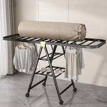 1pc Clothes Drying Rack Foldable, Metal Laundry Drying Rack Collapsible, Portable Compact Clothes Rack For Sweater Baby Clothes Towel Indoor & Outdoor, Height Adjustable Clothes Airer, Black - Black - View 3