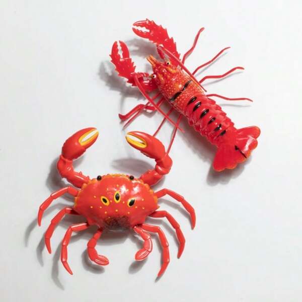 1pc Realistic Crab & Lobster Fridge Magnet, Ocean Animal Fridge Sticker Decor, Party/Birthday Gift, Assorted Styles & Colors, Home Decoration Accessories