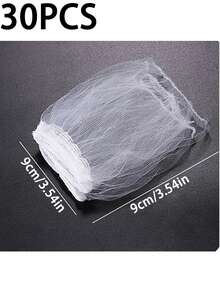 30/100 个水槽垃圾过滤袋，可重复使用的编织布网状水槽过滤袋，用于厨房水槽的一次性细网排水过滤袋，食物垃圾，剩余碎片收集器，耐用的水槽网状过滤袋，非常适合家庭厨师和洗碗机，保持水槽干净整洁，防止堵塞