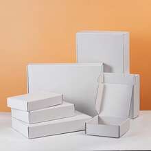 10 个白色纸盒，多种尺寸可选，3 层瓦楞纸运输箱，用于产品包装和邮寄，适合小型企业和个人使用 - 白色 - 查看 2